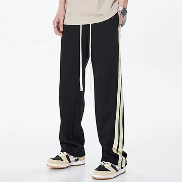 Aidase Korean Fashion Men Clothing Harajuku Straight Pants Spring Autumn New Streetwear Casual Contrast Striped Loose Wide Leg Trousers aidase-shop